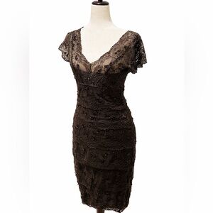dressbarn Chocolate Lace Midi Dress